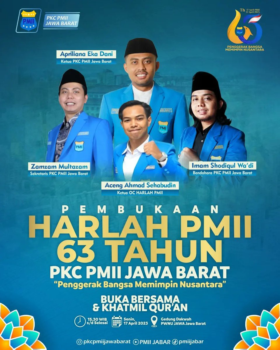 evolusinya's tweet photo. Selamat Harlah PMII Ke-63
Salam Pergerakan!
#harlahpmii #harlahpmii63 #PMII https://t.co/rcPCQYEb46