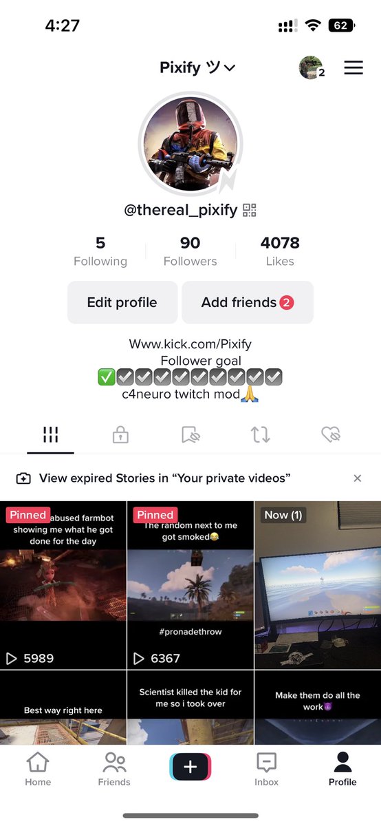 Go show some love on the tiktok ass well got some nice clips on there from stream id appreciate it tiktok.com/thereal_pixify #rust #kickstream #pcgame