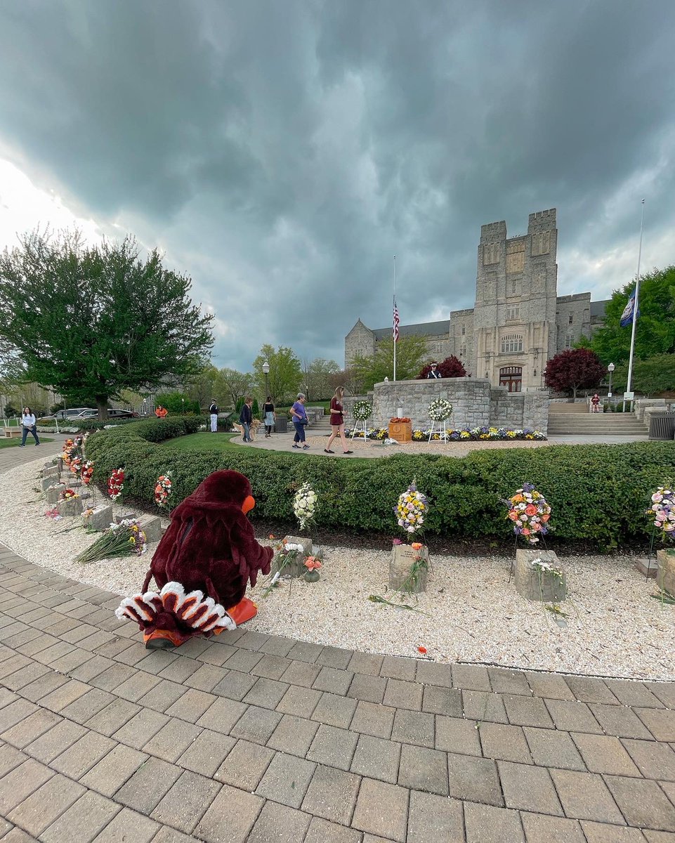 Every year, on this day, I am reminded how lucky I am to be a Hokie. We remember the 32 Hokie lives taken too soon. The love that is felt on this campus is unmatched. We will always prevail and we will never forget.🧡 #neVerforgeT #VTWeRemember #VT32run