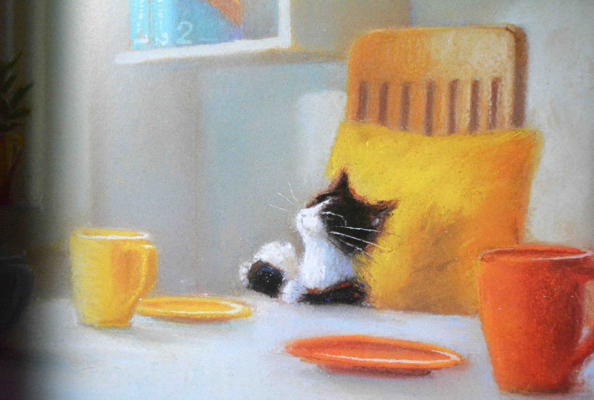 cat
#Illustration by Chiho Makino 牧野千穂 (#Japanese artist, b. 1965)
pastel 
#art #cats #CatsOfTwitter #catsinart #catsart #Illustrations #bookillustrations