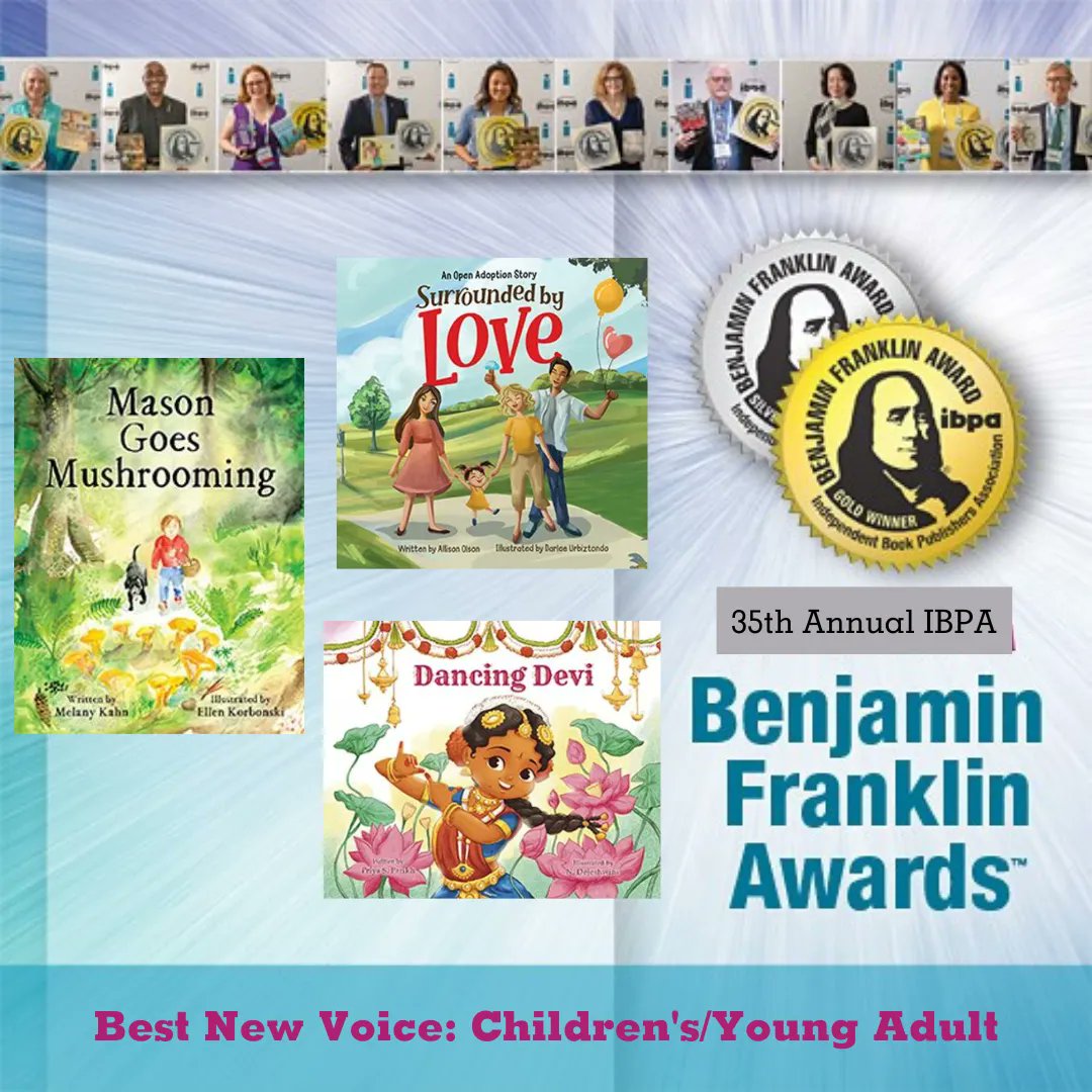 IBPA (@ibpa) on Twitter photo 🎉 Congratulations to the 2023 finalists for the #IBPABens in the Best New Voice: Children's/Young Adult category! 🎉 <a href="/MasonGoesMushro/">Mason Goes Mushrooming</a> @GreenWritersPub <a href="/_MMBooks/">Modern Marigold Books</a> 🎉 Congratulations to the 2023 finalists for the #IBPABens in the Best New Voice: Children's/Young Adult category! 🎉 <a href="/MasonGoesMushro/">Mason Goes Mushrooming</a> @GreenWritersPub <a href="/_MMBooks/">Modern Marigold Books</a>