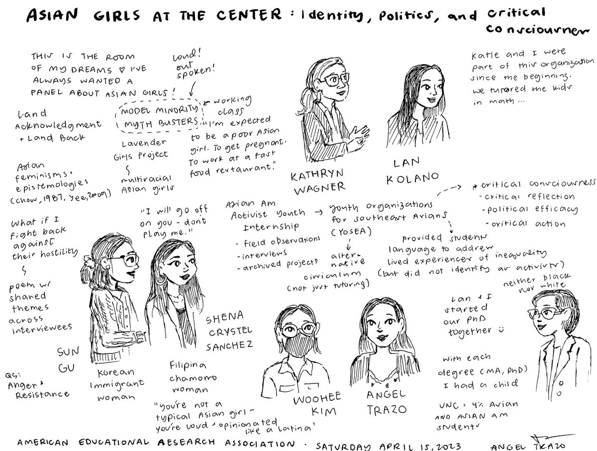 angel_trazo's tweet image. #AERA23 Day 2 featuring Asian
American Ed Studies Scholarship. It was my first time presenting at @AERA_EdResearch and I am so grateful for my co-panelists &amp;amp; audience. Ty for coming through at 8 am. Also highlighting amazing work on AANAPISIs #AngelsConferenceNotes