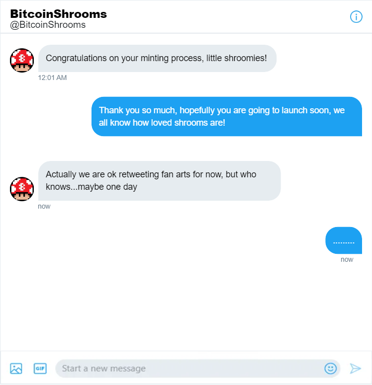 taprootshrooms's tweet photo. DMs have been heated lately.

https://t.co/9gsthfkZoD

#Ordinals #Bitcoin #NFT https://t.co/lNOxrJHD9v