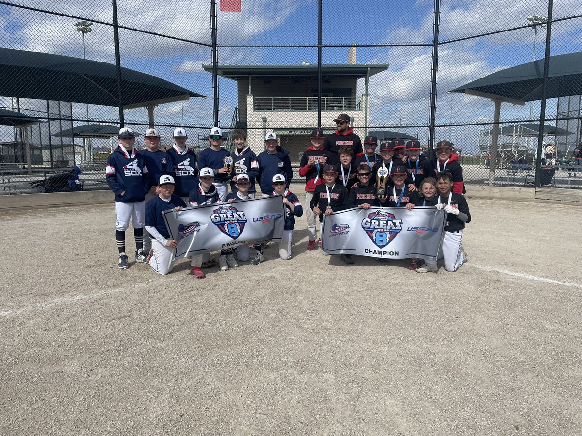 KCSPORTS's tweet photo. Congratulations to both of these teams on making it to the Championship in our Great 8 Tournament! 

🥇- @precisionballkc 
🥈- St. Joe Sox

#PlayUSSSA 

@USSSA_KC | @USSSA_Midwest | @USSSABSBL | https://t.co/JlU9spfhdR