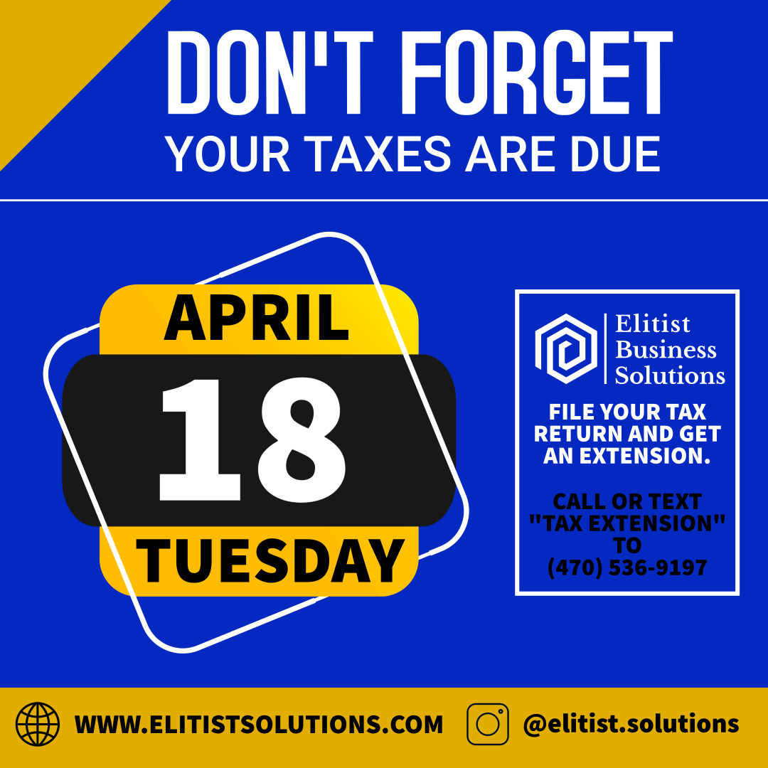 If you're unsure about your tax situation or need help filing, don't hesitate to contact a tax professional.

Call or text “Tax Extension” to (470) 536-9197📞👩‍💼👨‍💼

#TaxSeason #April18th #FileOnTime #TaxExtensions #GetHelp #MinimizePenalties #TaxAdvice #FinancialPlanning