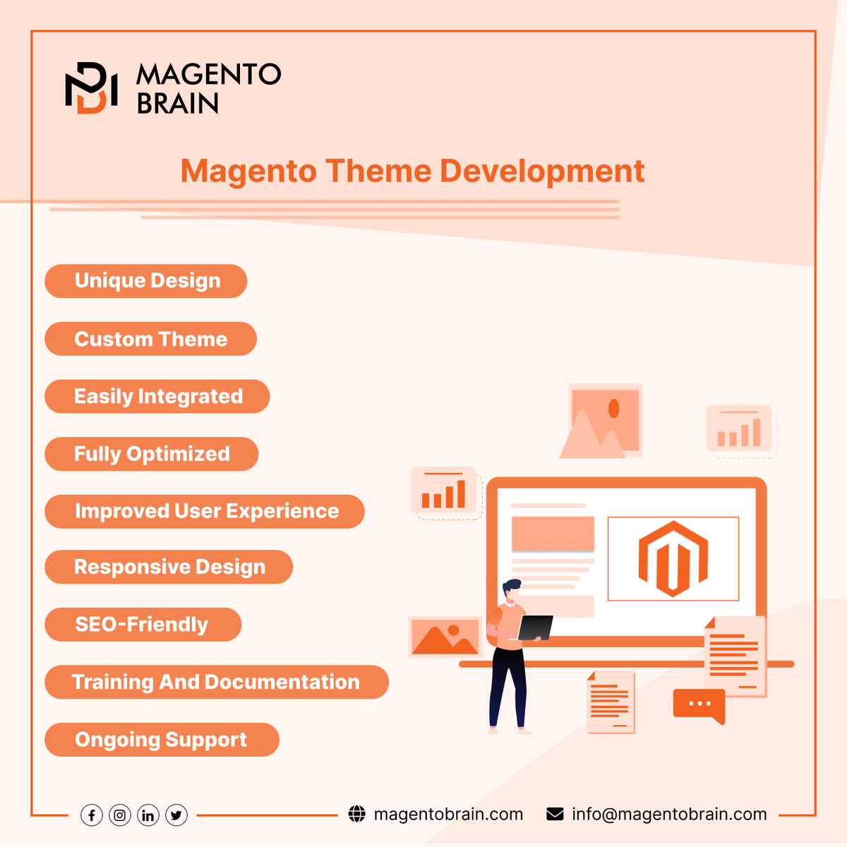 magentobrain's tweet photo. Looking for a stunning and unique #Magento2theme for your #onlinestore? Look no further!
Our expert team is here to provide top-notch #Magento 2 theme development services to make your #eCommerce store stand out.
https://t.co/jmVbmlk6vU
#MagentoThemeDevelopment #Adobecommerce https://t.co/rzxG9TE3aR
