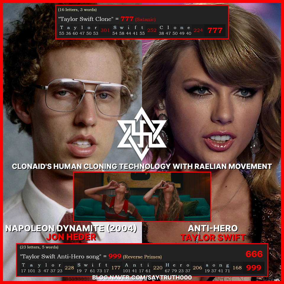 argentan_white's tweet photo. Taylor Swift Clone

차고 넘치는 헐리우드 클론인간 스타들 [사탄의 인형들]

https://t.co/GVn1WFhpEa

#gematria #수비학 #raelian #clonaid #cloning #clone #taylorswift #hollywood #clonecollection #클론 #클론인간 #antihero #Napoleon https://t.co/29AcD9hCzl