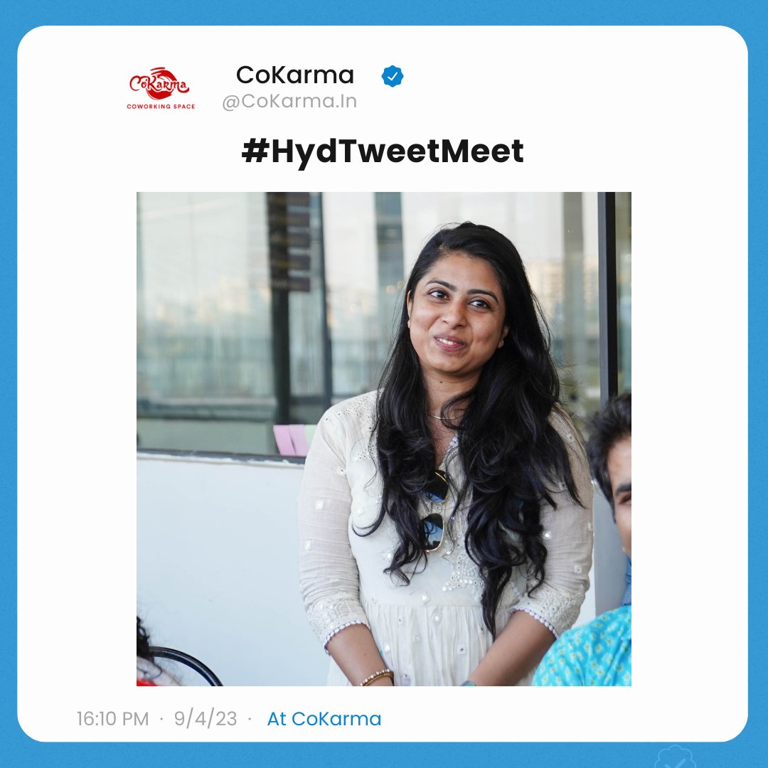 CoKarma_In's tweet photo. Hyderabad's Twitterati came together for a
fun-filled meet-up at CoKarma! It was amazing to see
so many influencers under one roof sharing ideas and
experiences. Can't wait for the next one! ๐คฉ๐
#hydtweetmeet #hydmeet #hydmeetup
#CoKarmaMeetUp
#HyderabadInfluencers #Twitterati https://t.co/YF8iR0qi3i