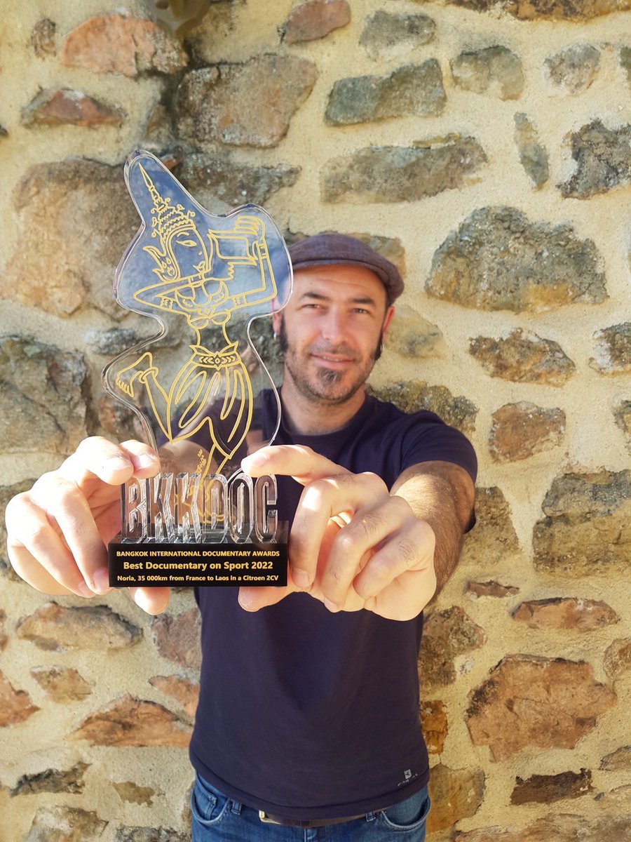 We are so glad to share this picture from Switzerland.
Congratulations to Fabien Bastide, Noria, 35000 km from France to Lao in a Citroen 2CV,  for winning an award at BKK DOC 2022.
Youtube Link: youtube.com/watch?v=dWjt4R…
#bkkdoc2023 #bkkdoc #filmfestival #filmdocumentary