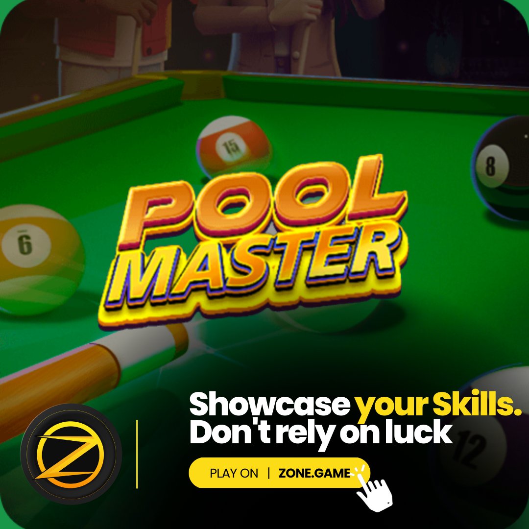 Challenge other players and win big payouts in the thrilling game of Pool Master! Visit zone.game to try it out.

Play on zone.game today.

#ZoneArmy #algofam #PvP #playervsplayer #easymoney #realmoney #rewards #prizes #challenge #contest #games