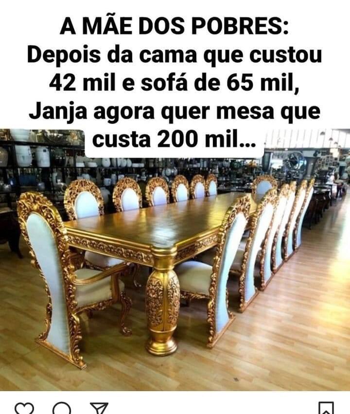 JeoniceSpengle2's tweet photo. @kimpaim @Cezar_Almeida67 @JanjaLula corre aqui a primeira Dama Michelle Bolsonaro tem um recadinho pra vc !!!!! A cama era dela a mesa era dela tbm o resto tá no depósito mas como tu só esbanja e não quer móveis usados vai luxar com o dinheiro do povo brasileiro! https://t.co/DFM6g1NN3q