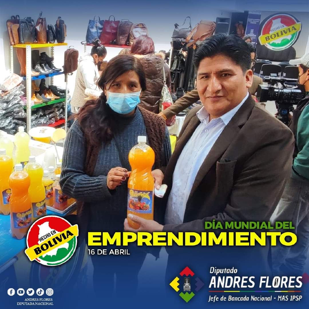 🇧🇴 16 de abril || ¡Feliz día del Emprendimiento! Desde nuestro gobierno nacional estamos comprometidos con lo #HechoEnBolivia 🇧🇴, con nuestras y nuestros micro y pequeños productores, que hacen Patria con su trabajo. Seguiremos apoyándolos.