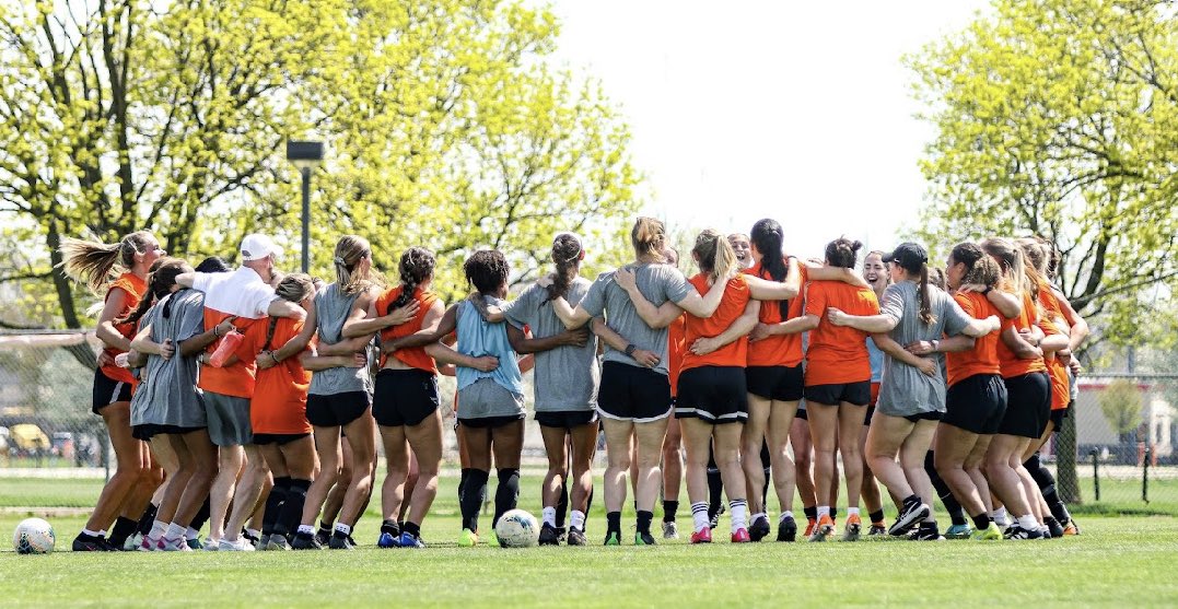 Really nice weekend for us @bgsuwsoc.  Alumni game and festivities followed by team awards luncheon!  Blessed to have a great group of players past and present!  Love our coaching whistles from the team!  So nice to see our former players this weekend too!  🧡