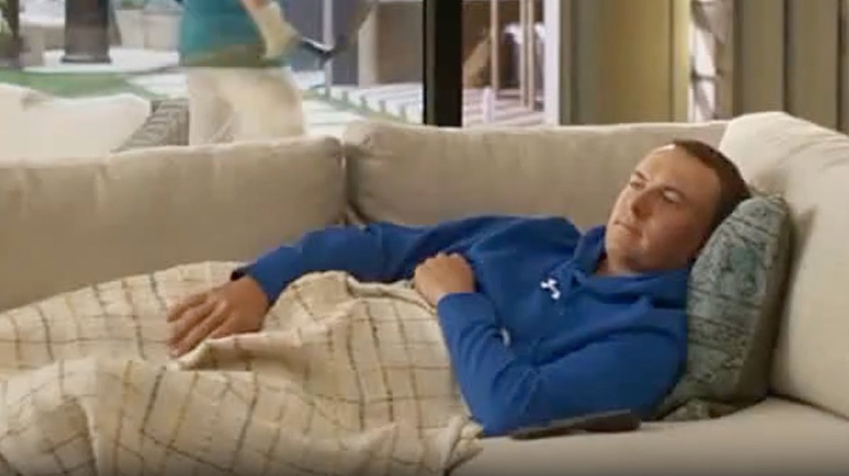 kclairerogers's tweet image. Me after another long day on the Jordan Spieth emotional roller coaster