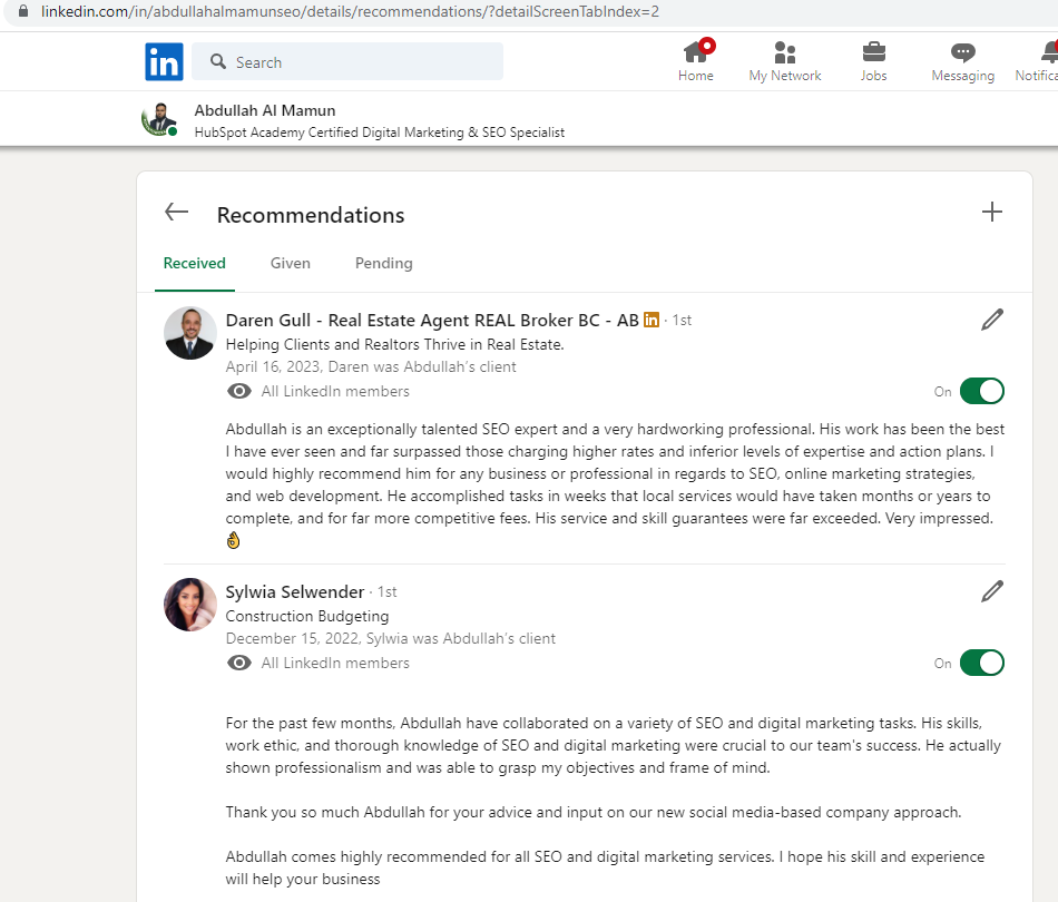 almamunsirajii's tweet photo. Just received an amazing recommendation from a happy client! Proud to be recognized as an exceptional SEO expert who delivers top-notch results. Thank you for the kind words! #ClientRecommendation #SEOExpert #HappyClients #SEO https://t.co/kYHhqQjUnH