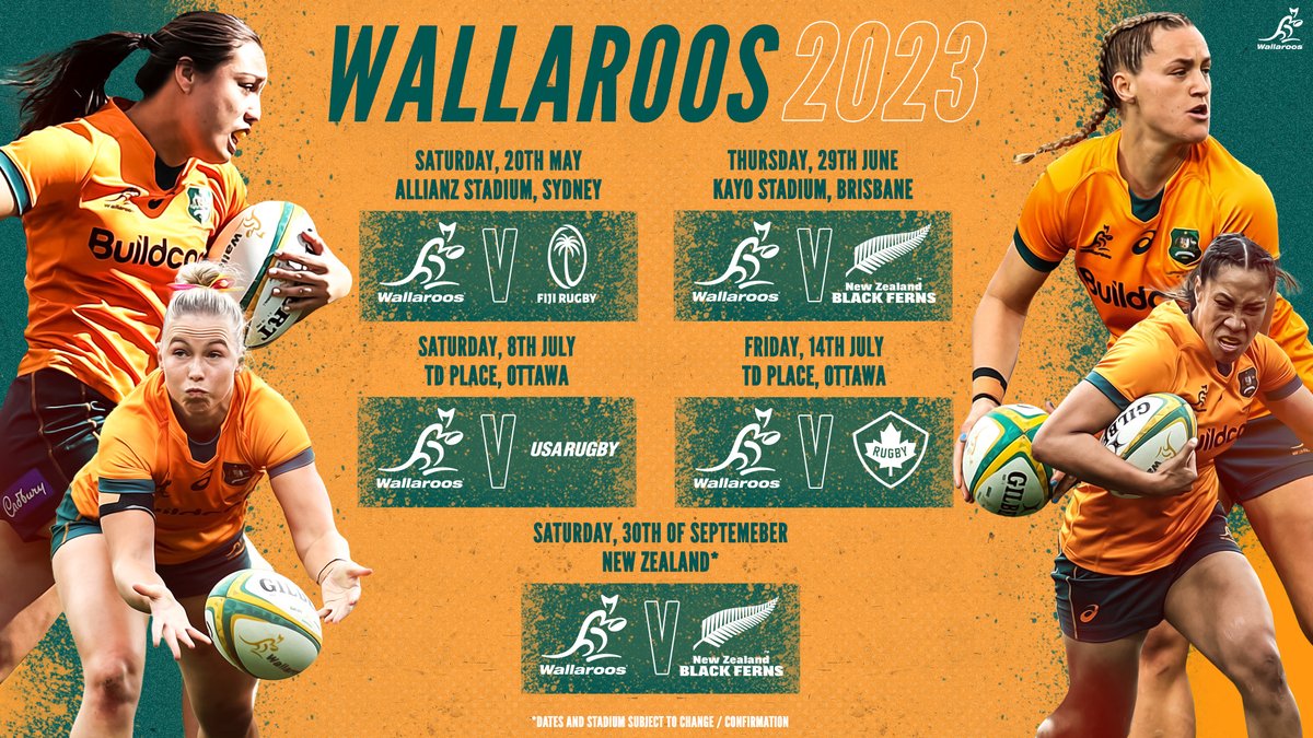 All fixtures locked and loaded 😍 Join Team Rugby to stay up to date with ticket info 👉 wallaroos.rugby/join #Wallaroos