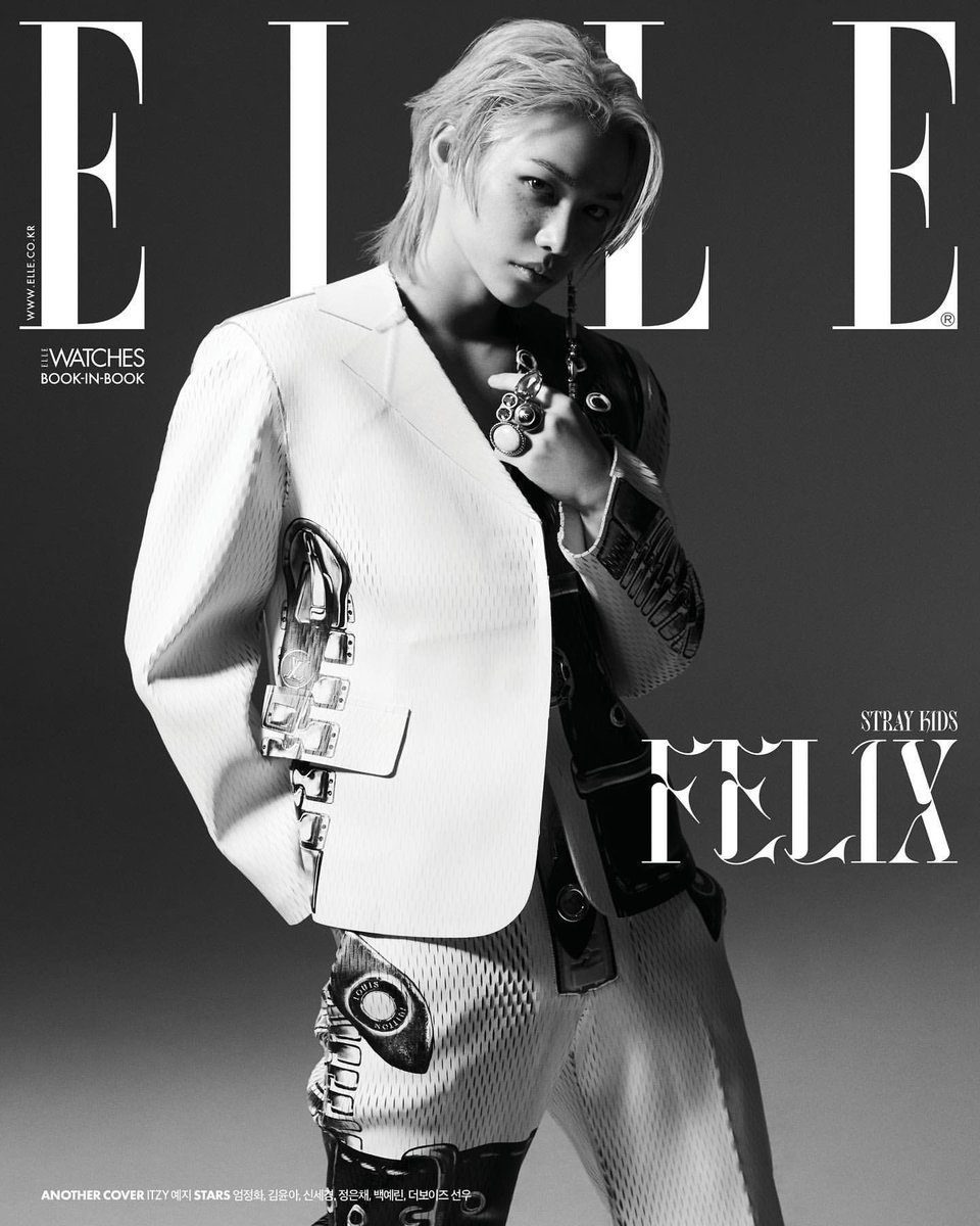 honeymius's tweet photo. yeji and felix as cover stars for elle korea (may 2023) in louis vuitton ss23 https://t.co/biix81fdih