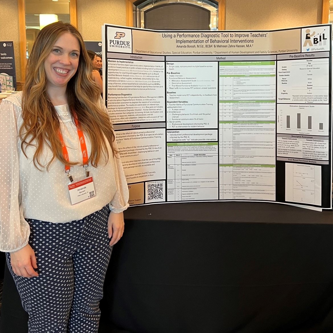 PurdueABIL's tweet image. Doc students @crich_12  &amp;amp; @AmandaBorosh  enjoyed presenting at the Association for Positive Behavior Support (ABPS) annual conference in Jacksonville, FL at the end of March! #APBS2023

@PurdueEDU @PurdueSPED @theAPBS