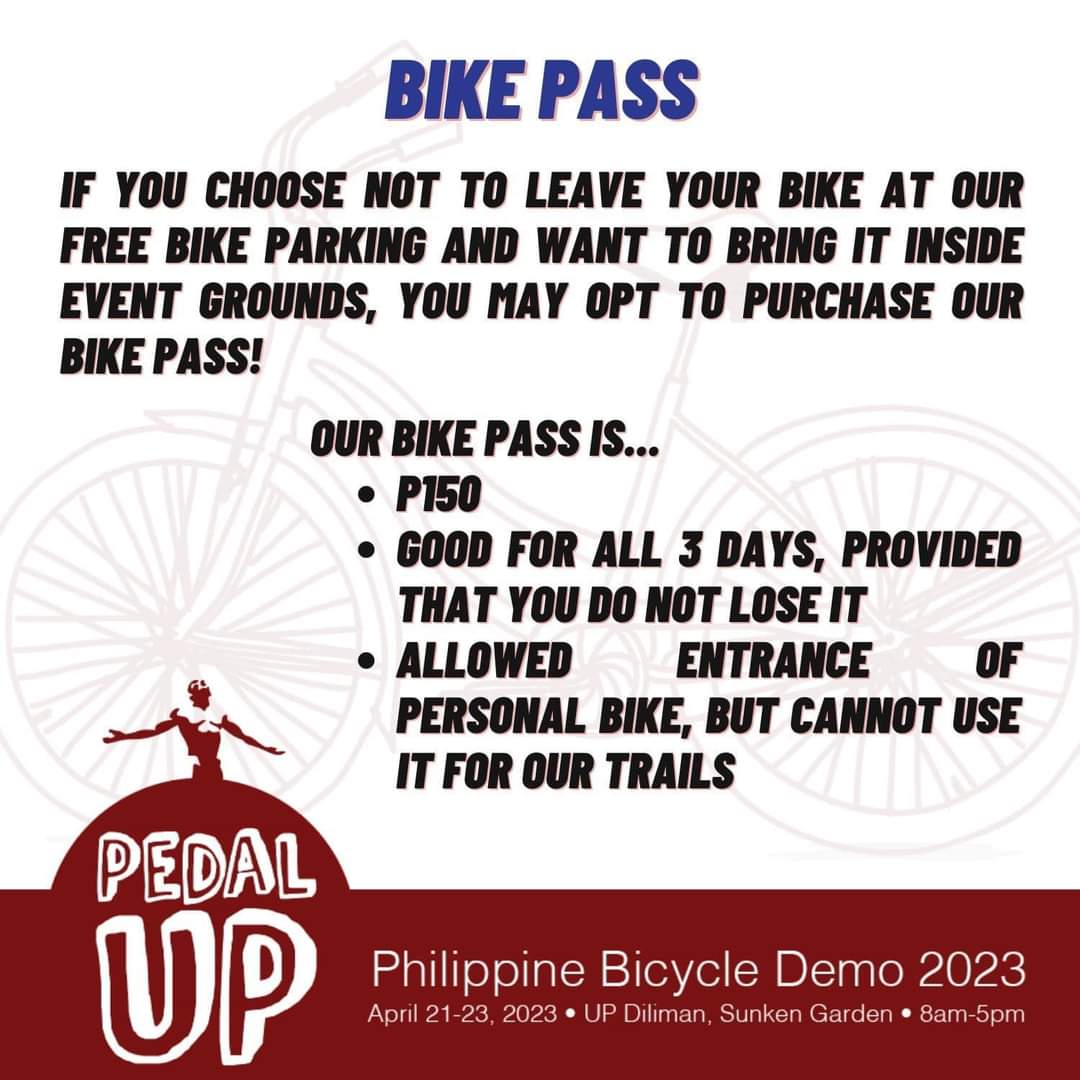 UPAlumniEngrs's tweet photo. Full information drive:

https://t.co/k6Bh5gvAP6

Event page: https://t.co/FfCt8lz7zK

#PedalUP2023 #UPAE #BikeDemoPH #UPDiliman #QuezonCity

[3 of 3] https://t.co/uIyZ7ogwym