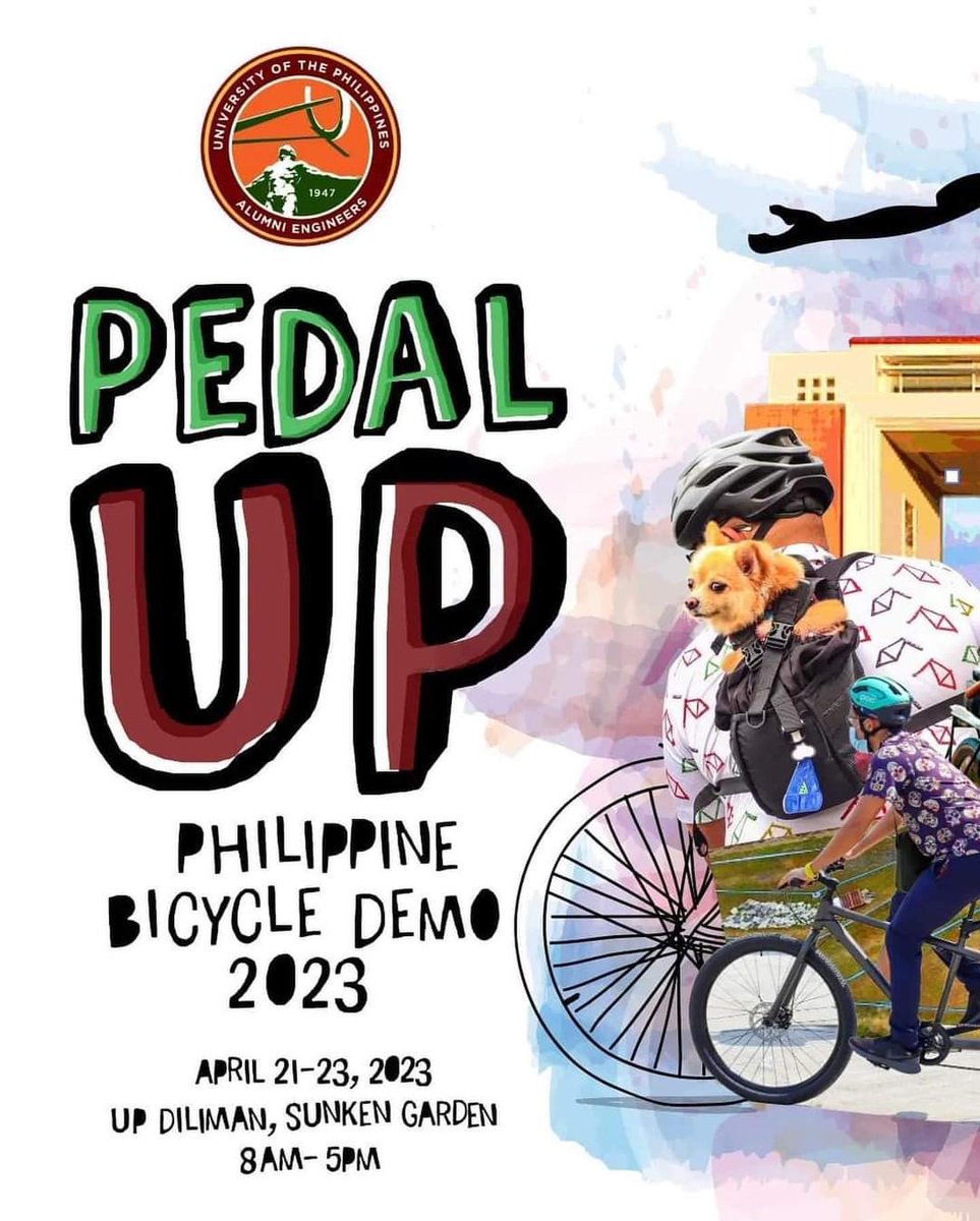 UPAlumniEngrs's tweet photo. Full information drive:

https://t.co/k6Bh5gvAP6

Event page: https://t.co/FfCt8lz7zK

#PedalUP2023 #UPAE #BikeDemoPH #UPDiliman #QuezonCity

[3 of 3] https://t.co/uIyZ7ogwym