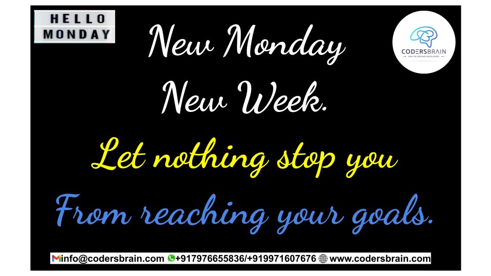 codersbraintech's tweet image. Train hard, work hard and let nothing stop you from reaching your goals.
#leadership #success #personalgrowth #believeinyourself #successquotes #motivationalquotes
#staymotivated #motivation #codersbrain
#hrcommunity #mondaymotivation #codersbrain #monday @codersbraintech