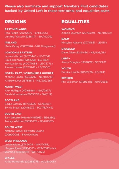 Ruth4UniteEC's tweet photo. It's the last week of the election campaign for the Unite the Union elections - don't miss out!  Post back your ballot paper today! Ballots must be received by noon on 25 April.  Vote #MembersFirst for a lay member led union fighting in our workplaces and our communities. https://t.co/YvomaAsVHE