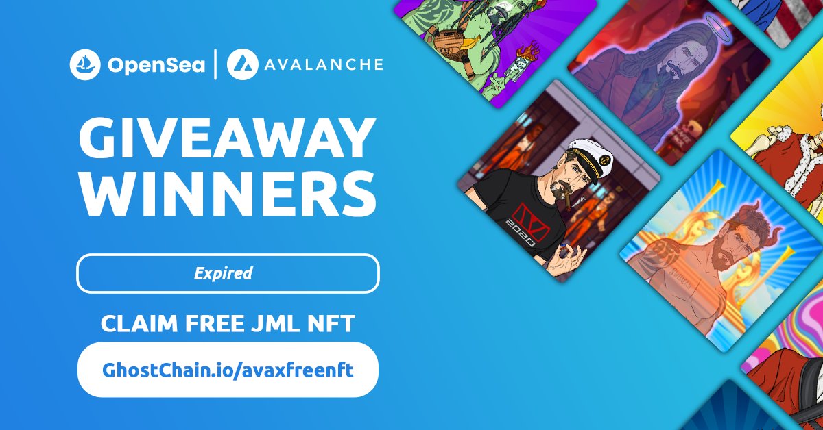 realGhostChain's tweet photo. 🏆@opensea + @Avax 2,000 $GMV GIVEAWAY WINNERS🥳🍾

Find winners here:
🔗https://t.co/xdaNgYwPRz

Total JML Sales = 57.5 $AVAX ~ $1,105.15

#AirdropAlert #Airdrop #Airdrops #AirdropCrypto  #NFTGiveaway #NFTGiveaways #Contest #gNFT #NFTAirdrop #NFT #GiveawayAlert #memecoin https://t.co/3h0Bv6sbts