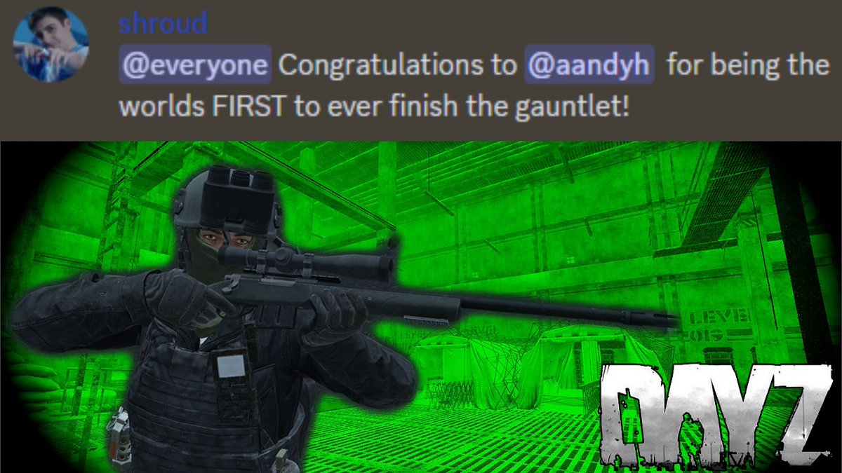 New YT Video just dropped!

World FIRST Gauntlet Run on 'Grey Man' - <a href="/shroud/">Michael Grzesiek</a>  &amp; <a href="/Sacriel/">Sacriel</a>  New DayZ Server! 

youtu.be/Vw_PBRvfRUI
