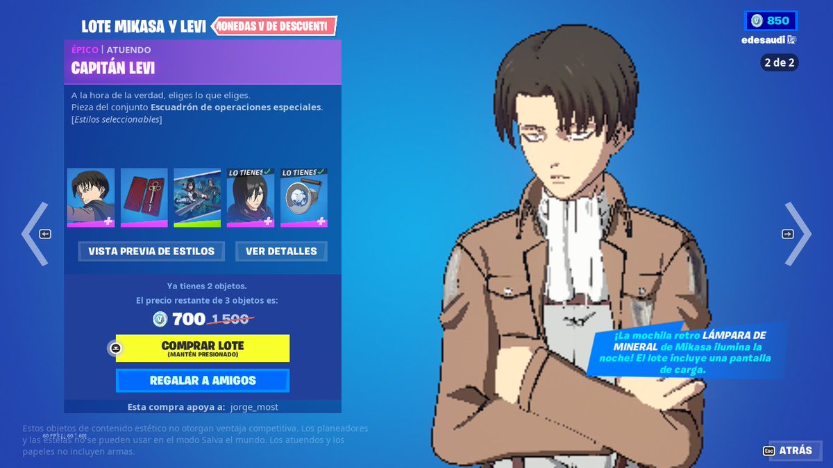 TheDarthDuck's tweet photo. @Jorge_Most_ Al final también me termine comprando a Levi jajaja por fin conseguí los pavos
Lamento la calidad tengo el juego a lo minino :v https://t.co/lfdl0VWMH0