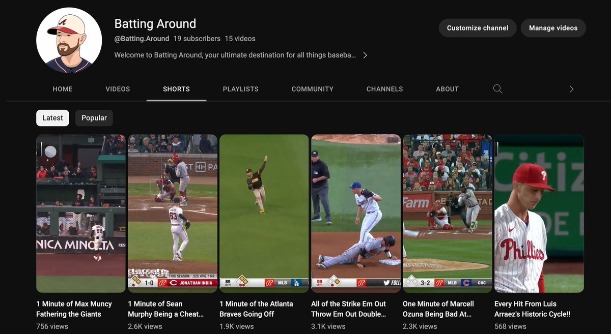 Don't forget to subscribe to my YT channel! We have a lot of Braves and MLB content coming our soon and your subscription helps support the channel.
tinyurl.com/Batting-Around…