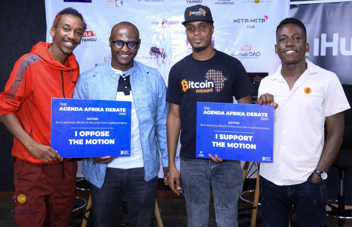 CryptoHubKE's tweet image. &quot; THE BITCOIN DEBATE PHOTO DUMP&quot;

Thanks to everyone who joined us for #TheBitcoinDebate2023 event.

Our debaters @MasterGuantai, @BrindonMwiine ,@Kn9ts &amp;amp; @milanleshan and the expert opinion of the day @type_jordan  shared their perspectives on Bitcoin&apos;s strengths &amp;amp; weaknesses.