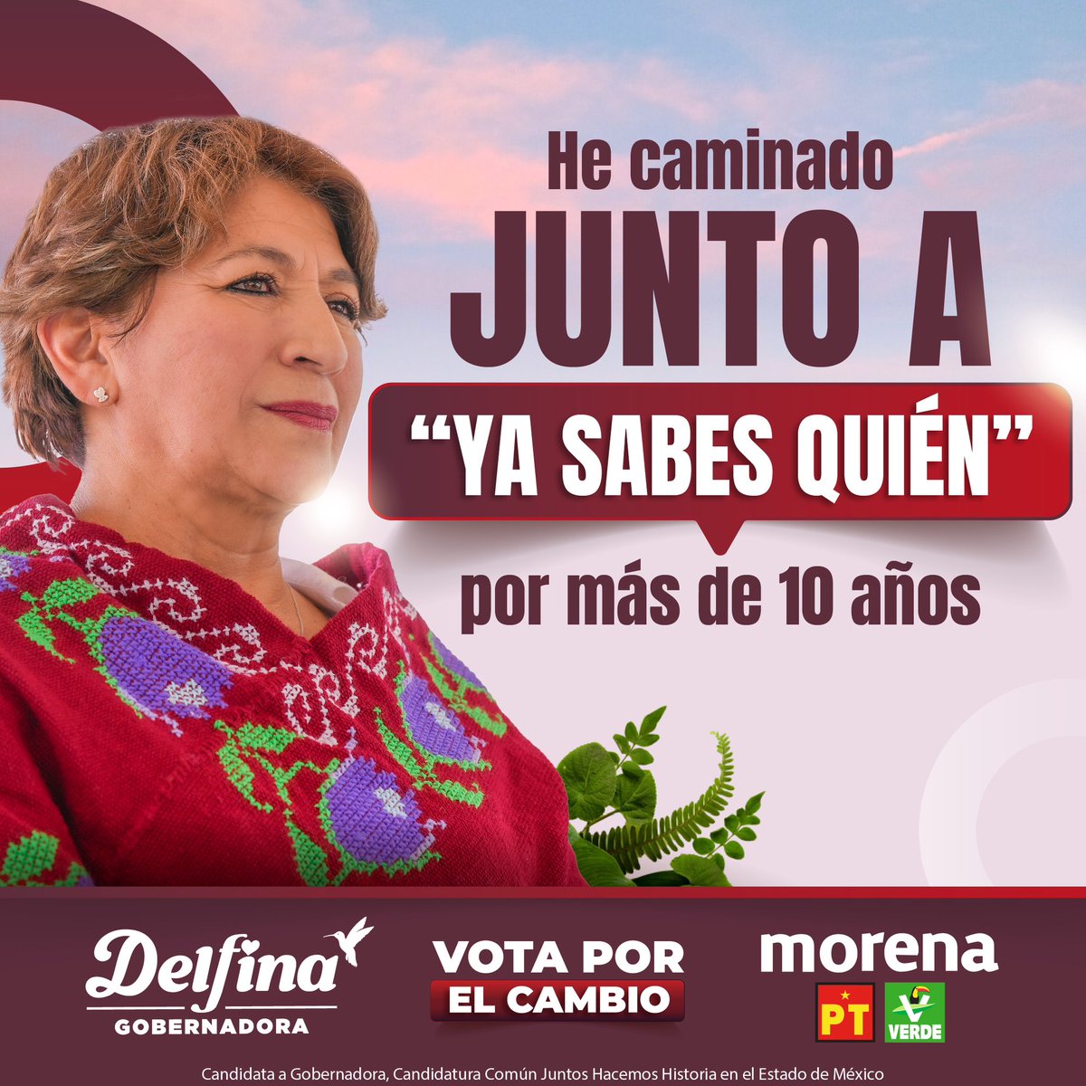delfinagomeza's tweet photo. Tras arduos años de lucha al lado de “ya sabes quién”, me siento contenta porque al #EdoMex está por llegar también una verdadera transformación que mejorará las condiciones de vida de nuestro pueblo.
 
#DelfinaGobernadora #VotaPorElCambio https://t.co/JEgEb7y5Kk