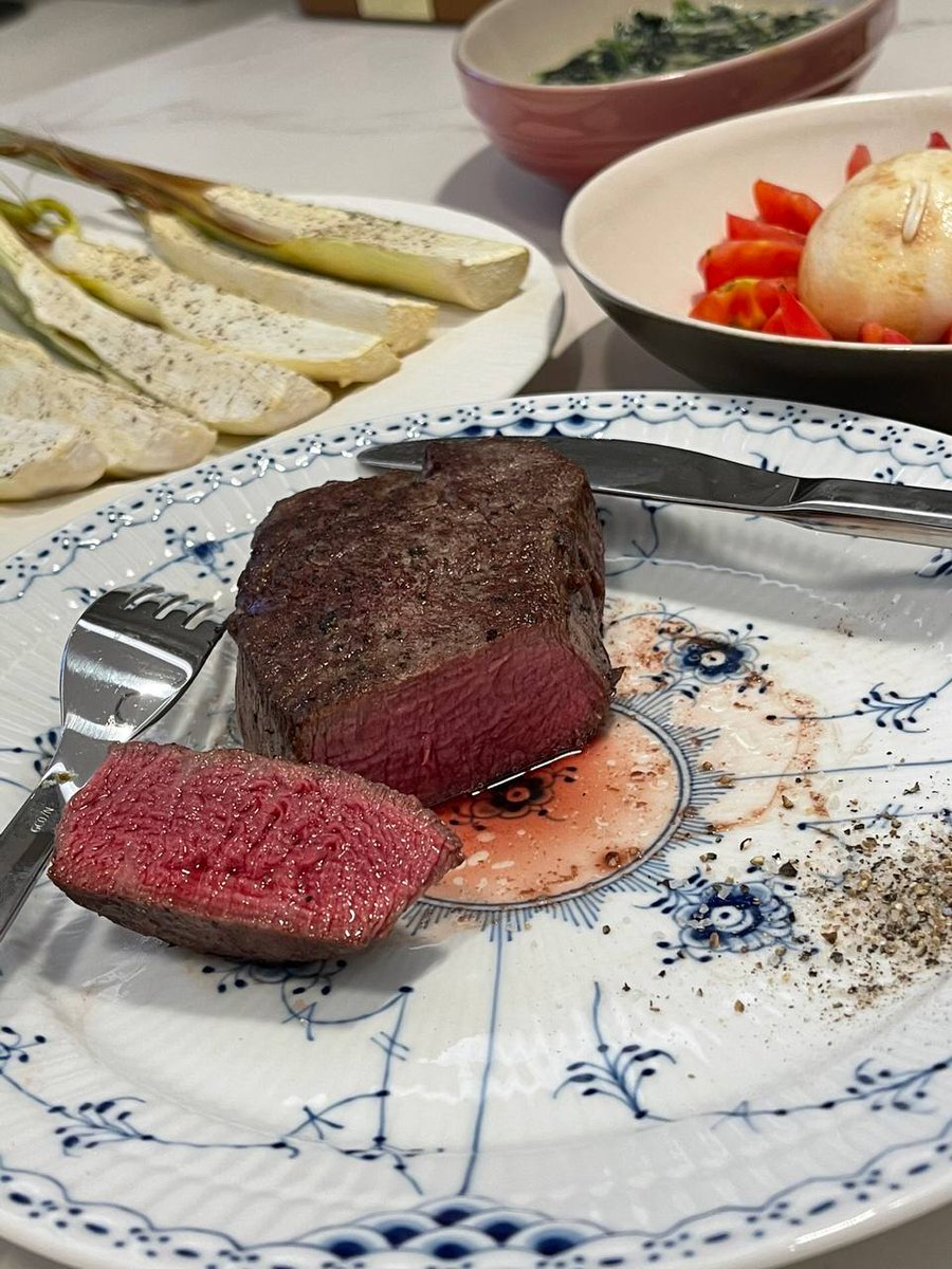 The rare steak is still a bit unacceptable
