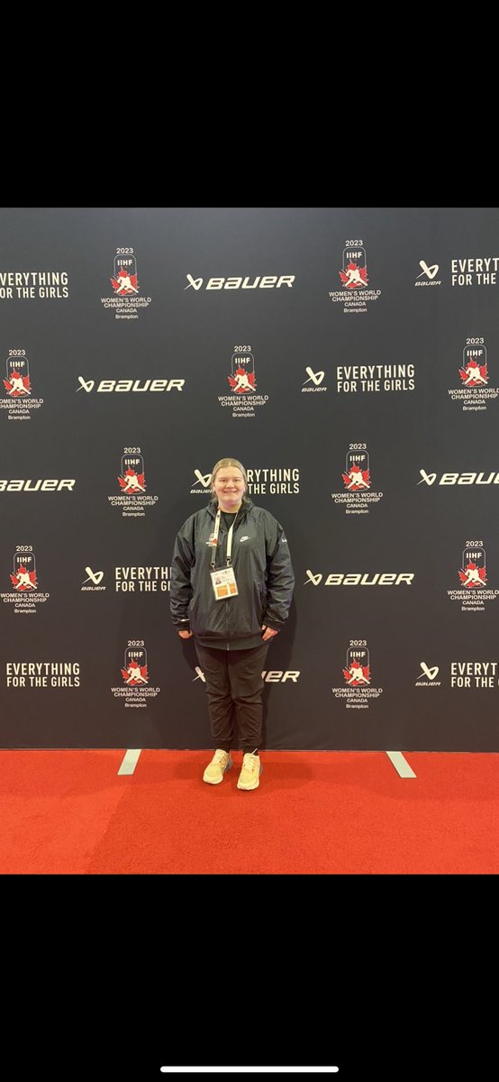 EloraPowell3's tweet photo. The last two weeks has been a absolute dream come true getting to volunteer at the iihf women’s world hockey championship, congratulations to all the amazing women !!! 
#womenshockey #womensworlds #womeninsports https://t.co/uq2UerZ9SA