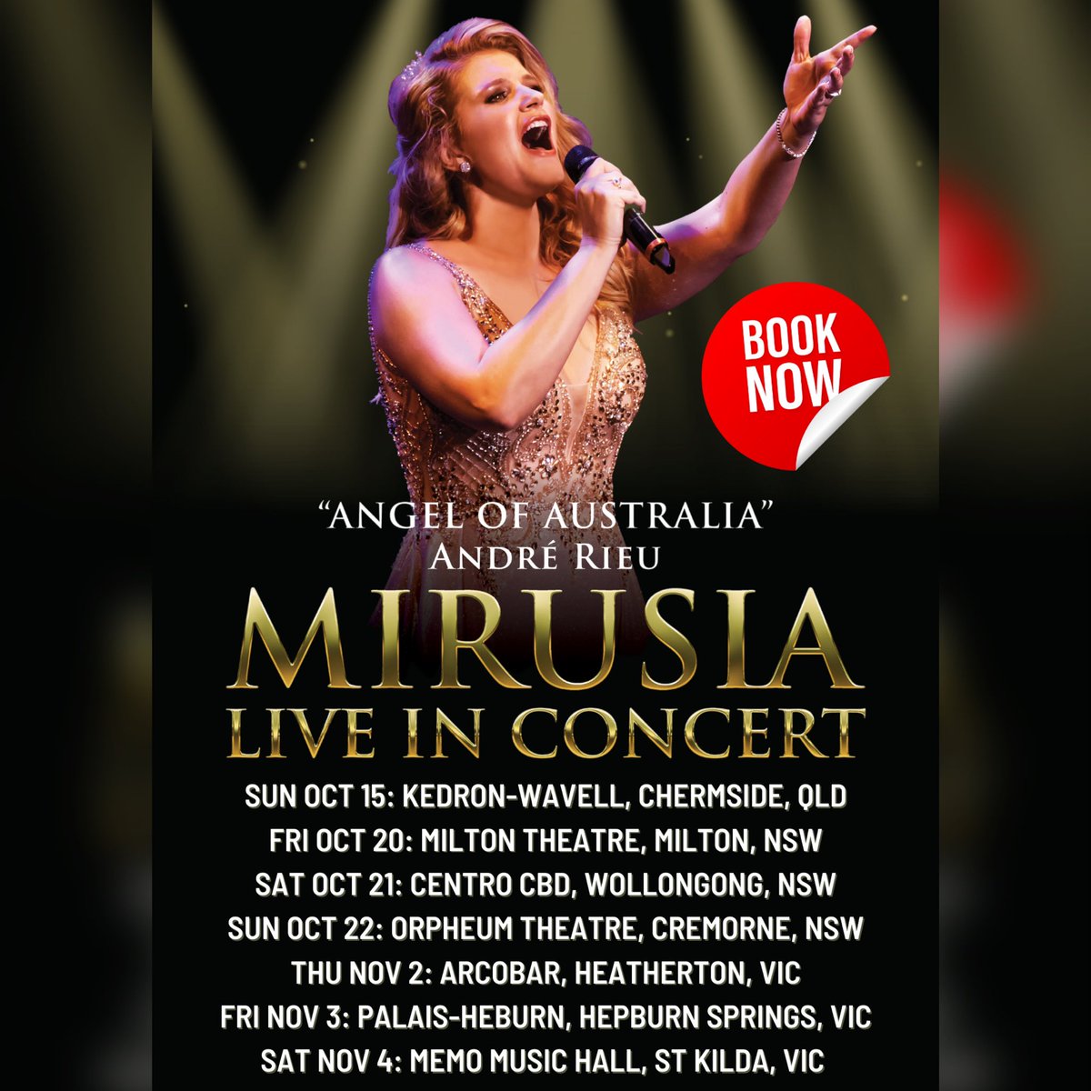 Woohoo! Australia - I will be touring Down Under October-November 2023. #australiantour #classicalcrossover #singer #touring #newtour #tourannouncement #livemusic #nsw #qld #vic