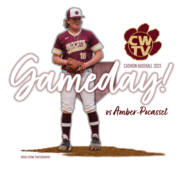 2A TOP TEN BATTLE AT BEUTLER FIELD!
Wildcats host AMPO Tonight!
First Pitch 4:30 PM
CWTV | cashionwildcats.tv