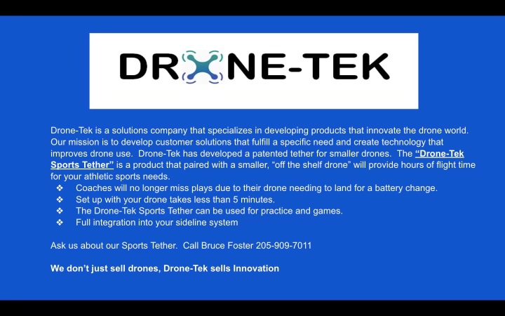 Never miss a play with Drone-Tek’s patented tethered drone system. #TetheredDrones