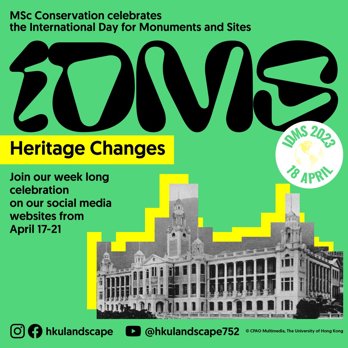 Tomorrow is International Day for Monuments&amp;Sites. HKU MSc Conservation will be sharing videos all week celebrating this day.#18April #ICOMOS #HeritageChanges #heritage4climate #IDMS2023 #icomosIDMS2023 #MScConservation #heritageconservation #hkulandscape