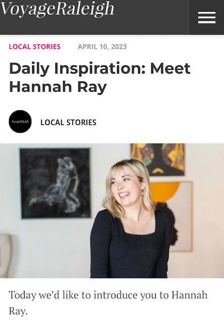 Shoutout to GWU ENGL Alum, Hannah Ray. #multimodalcomp 
Checkout her story: voyageraleigh.com/interview/dail…