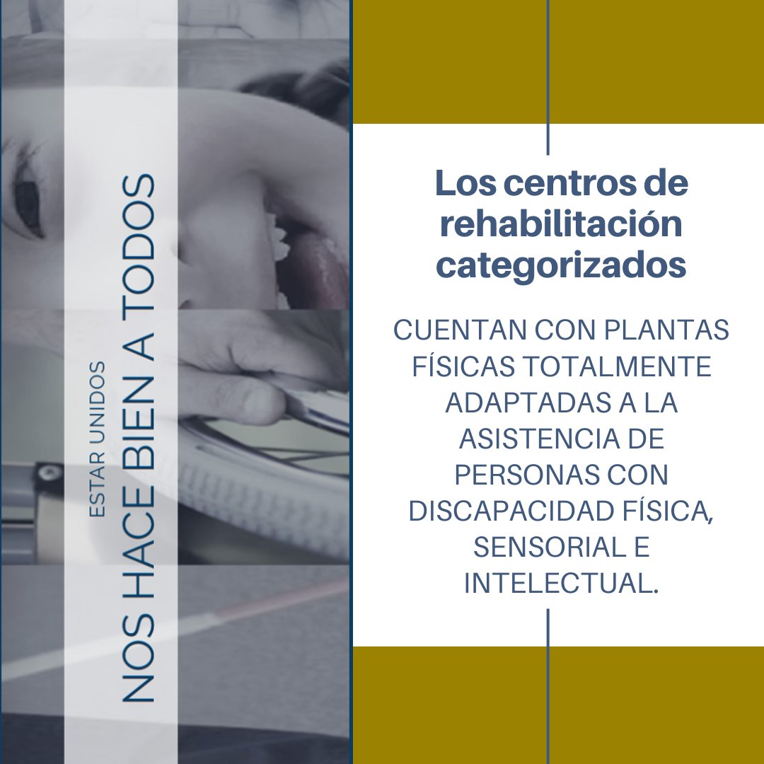 cemarid's tweet photo. 🙌 Los centros de rehabilitación para personas
con discapacidad categorizados, tienen como
característica, entre otras, que cuentan con plantas
físicas totalmente adaptadas a la asistencia de
personas con discapacidad física, sensorial e
intelectual.
#centrosderehabilitacion https://t.co/bvbG0sGs5d