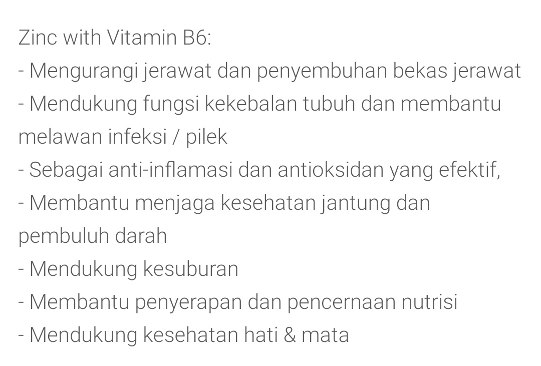 cloudysmilee's tweet photo. @jogmfs Zinc + vit B6 manfaatnya juga banyak banget. Selain bisa mengurangi stres, juga bisa menambah kekebalan tubuh dan menyembuhkan bekas jerawat. https://t.co/lWyf5AkXrD