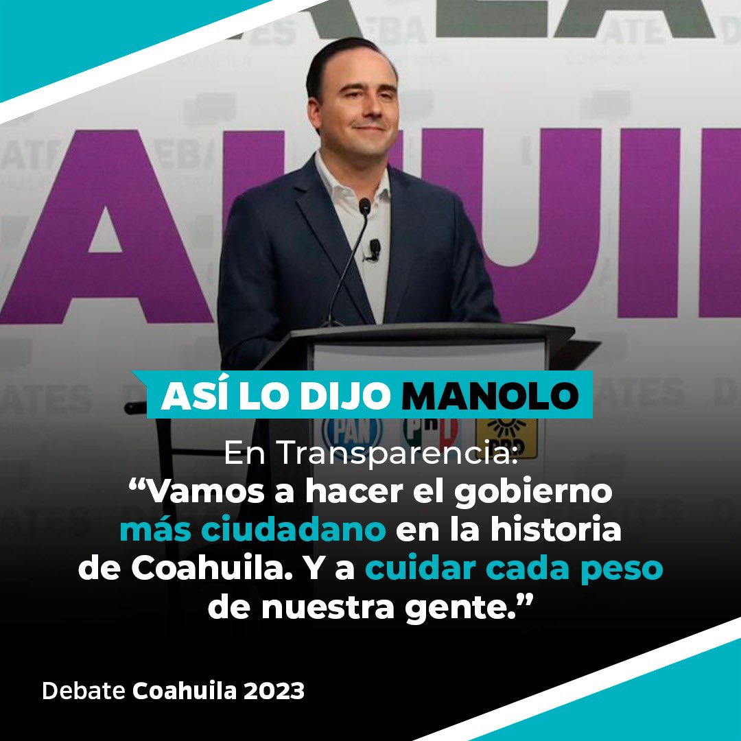 PRICoahuila's tweet photo. Tenemos en @manolojim al mejor candidato de la Alianza Ciudadana por la Seguridad. 

#ManoloGanóElDebate con propuestas emanadas de la Agenda para mejorar la calidad de vida.

https://t.co/wV93LG32nX 👈🏼

#ManoloGobernador #PaDelanteCoahuila https://t.co/Lz88QvsCuV