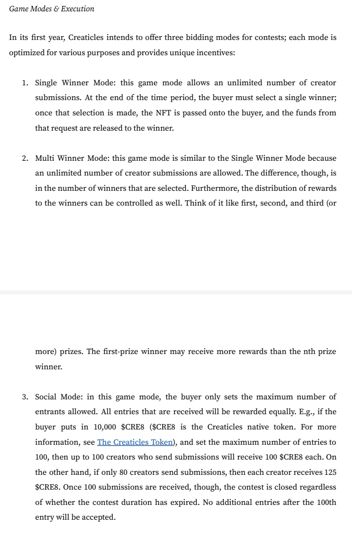 Okikiola_Py's tweet photo. @creaticles game modes and execution, the images below contains everything you need to know about #creaticles game mode, execution and the unselected winners rule in social mode to incentivize buyers. https://t.co/GhnNj1ANOL