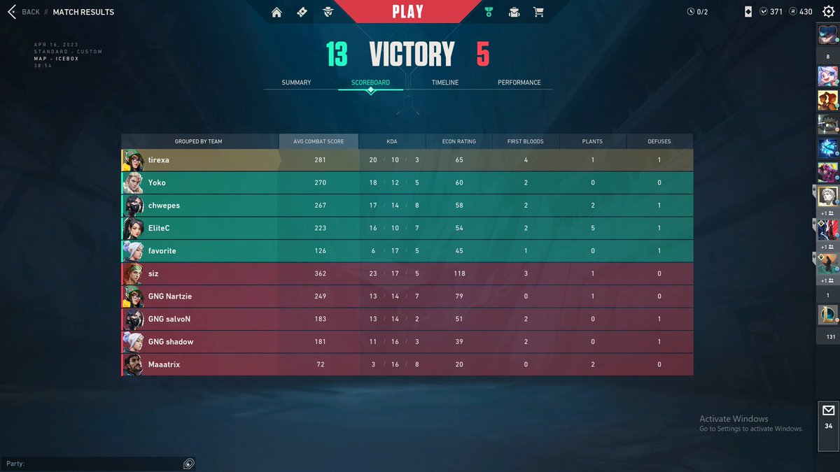 TirexaVAL's tweet photo. TO THE FINALS BABYYYYYYYYY ๐ฅณ
won vs @SportsGng , gg wp
#WEGUCCI
@Yoko_FMS @chwepesVLR @EliteCval @favCS1 @JouiraOussama https://t.co/nO8hUAyF5u