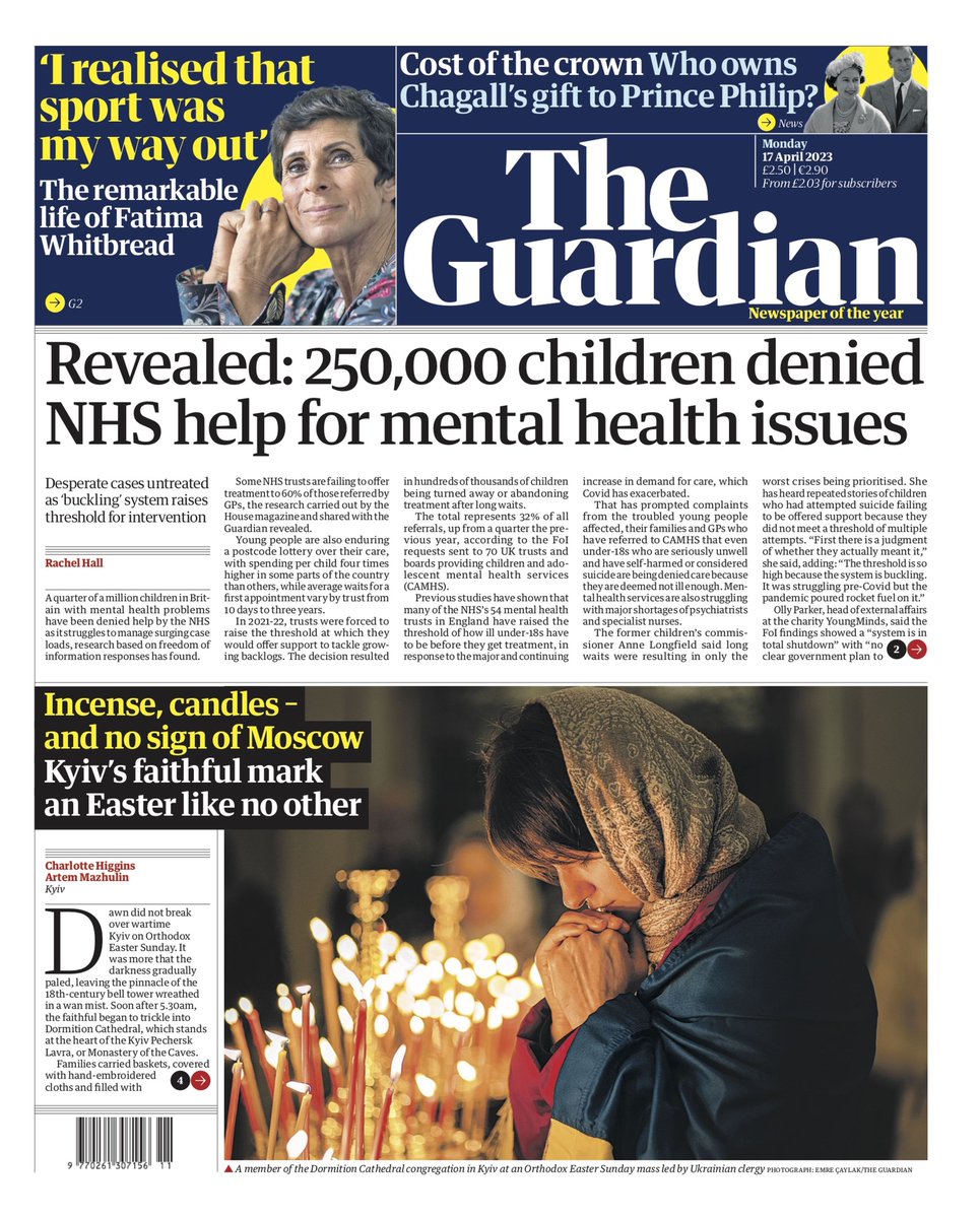 🇬🇧 Revealed: 250,000 Children Denied NHS Help For Mental Health Issues ▫Desperate cases untreated as 'buckling' system raises threshold for intervention ▫@rachela_hall ▫is.gd/2XRMKG 🇬🇧 #frontpagestoday #UK @guardian