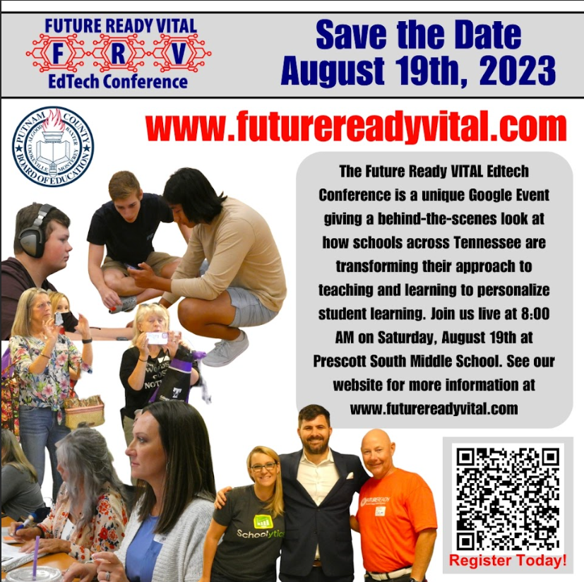 Sam Brooks/Putnam/TN (@vitalk12) on Twitter photo Tennessee edTech educators...please SHARE!
The Future Ready VITAL edTech Summit is back!
The upcoming Future Ready VITAL edTech Summit (Formerly the VITAL Google Summit) is making a return! @Bluum_edTech @pcsstn <a href="/schoolytics/">Schoolytics</a> <a href="/ImagineLearning/">Imagine Learning</a> <a href="/TN_TETA/">TN TETA</a>
FREE to all educators!!! Tennessee edTech educators...please SHARE!
The Future Ready VITAL edTech Summit is back!
The upcoming Future Ready VITAL edTech Summit (Formerly the VITAL Google Summit) is making a return! @Bluum_edTech @pcsstn <a href="/schoolytics/">Schoolytics</a> <a href="/ImagineLearning/">Imagine Learning</a> <a href="/TN_TETA/">TN TETA</a>
FREE to all educators!!!