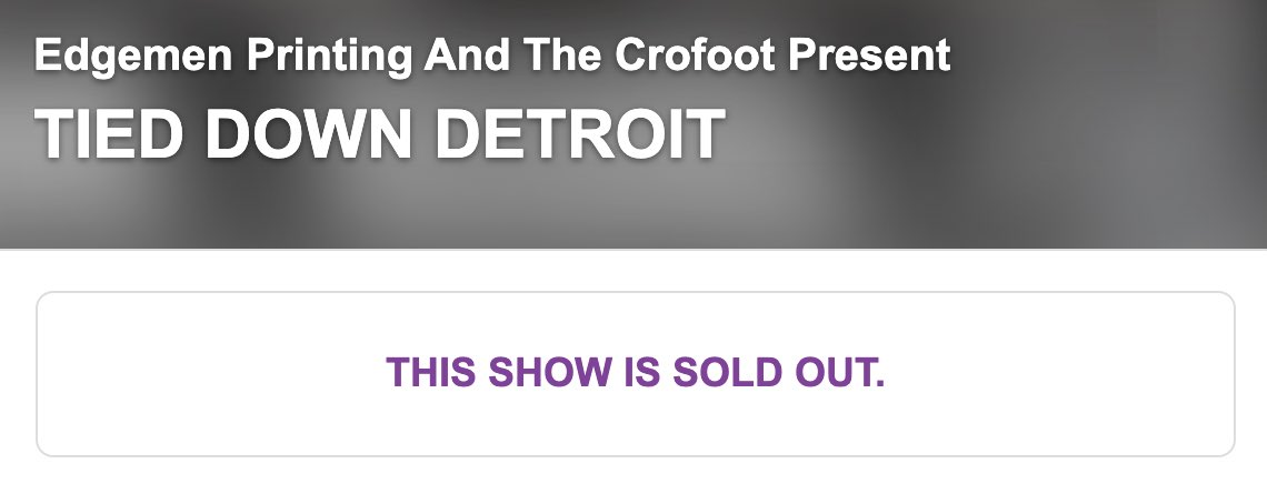 Limited 1 day tickets remain. Don’t sleep. 
ticketweb.com/search?q=TIED+…