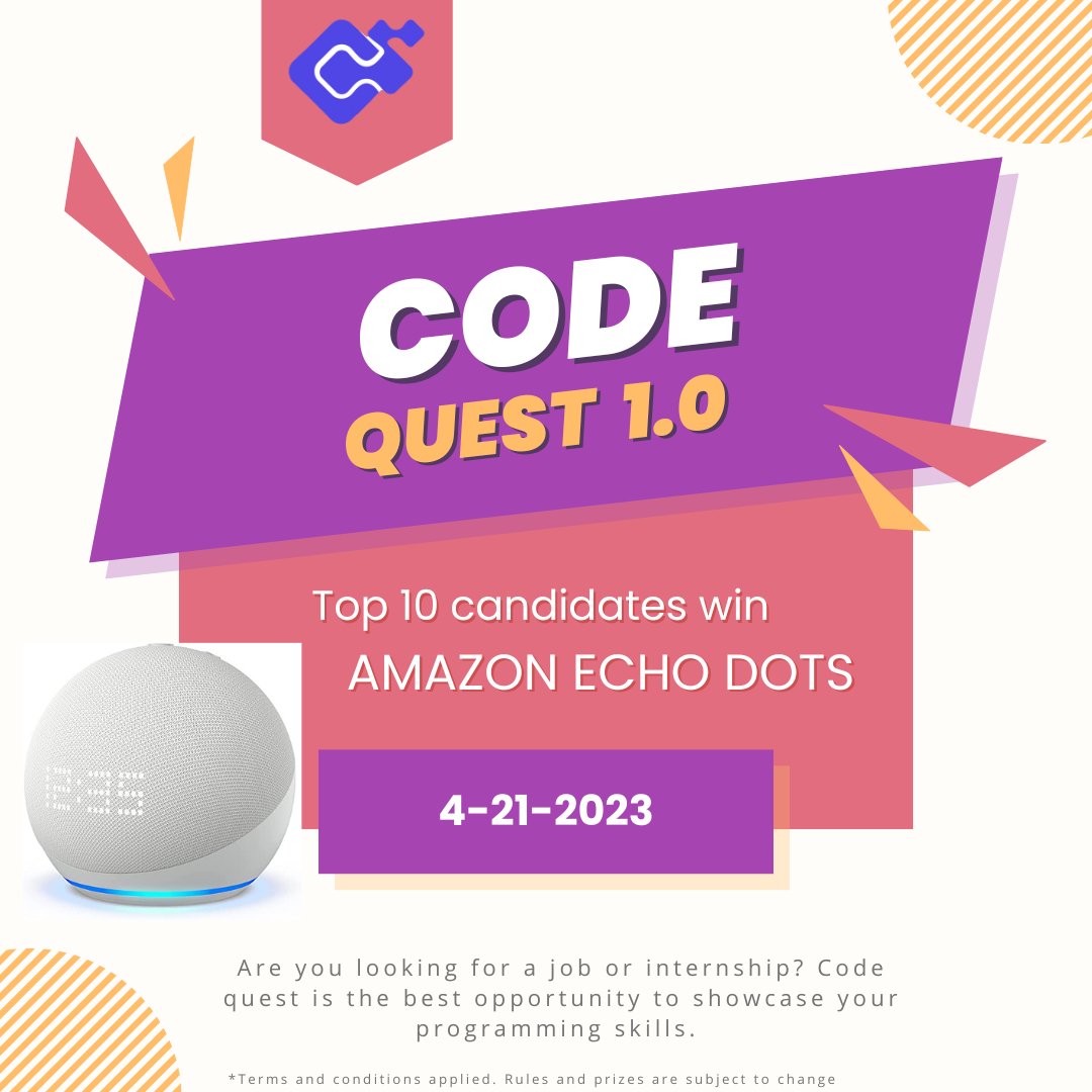 only_referrals's tweet photo. Are you looking for an internship or job? OnlyReferrals is organizing Code Quest 1.0, the best place to showcase your programming skills and get noticed by tech companies on our platform and networks. 
Link https://t.co/unmk7oA9ss
1/n https://t.co/Y1bMhG2rCG