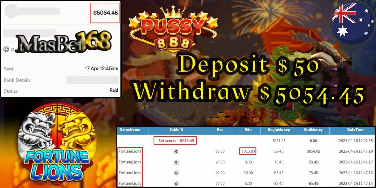 masbet168aus's tweet photo. 💎 MasBet168 💎 

Congratulations to our Lucky Member Get A Big Win 🏆 

🎰 This time Deposit $50 and cashout $5054.45‼️💰🔥💰🔥💰

Platform : Pussy888
Game : Fortune Lions
Win Rate : 77.47%

https://t.co/VoS2ZGAdcy https://t.co/uK8lUWDQL9