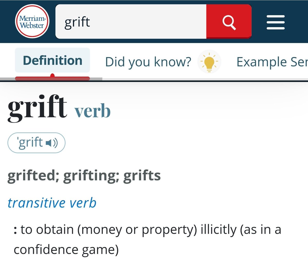 Brick Suit on Twitter "Grift is evolving from its lexicographical